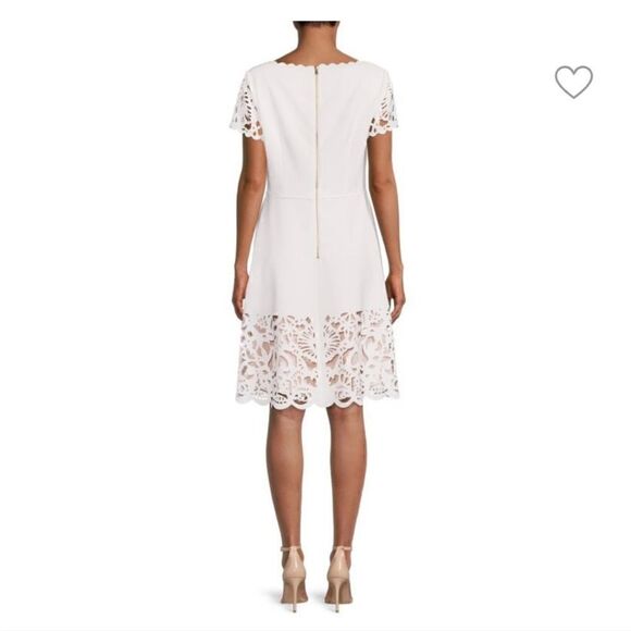 FOCUS BY SHANI Laser Cut Fit & Flare Dress - Picture 2 of 4